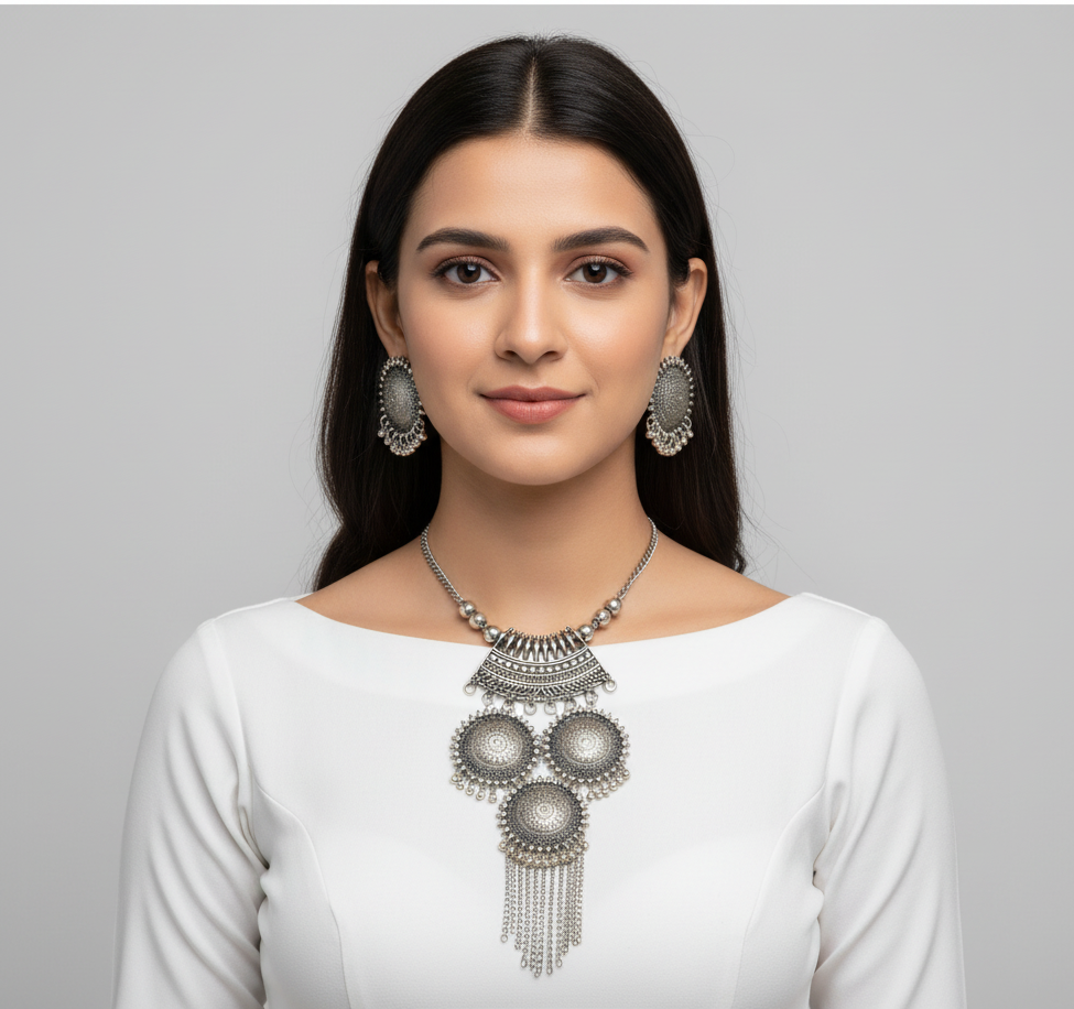 Oxidised Necklace Set