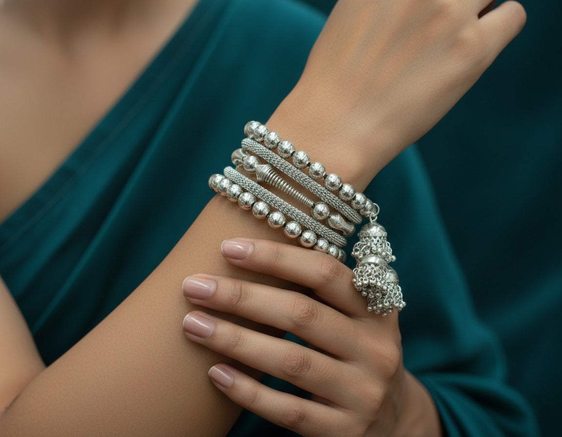 Silver Oxidised Bangle